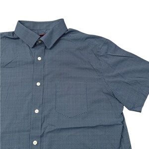 UNTUCKit Navy Patterned Casual Shirt‎ Large Slim